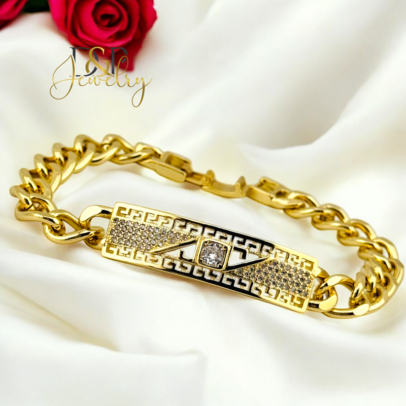 14K CUBAN FASHION DESIGN BRACELET 7.5&