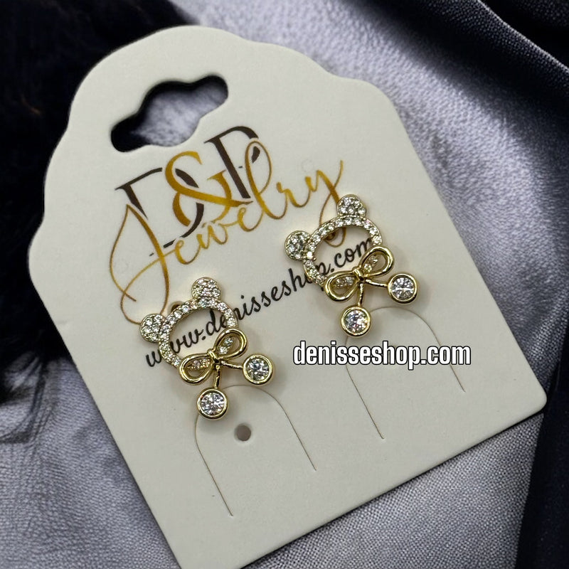 14K BEAR EARRINGS E376