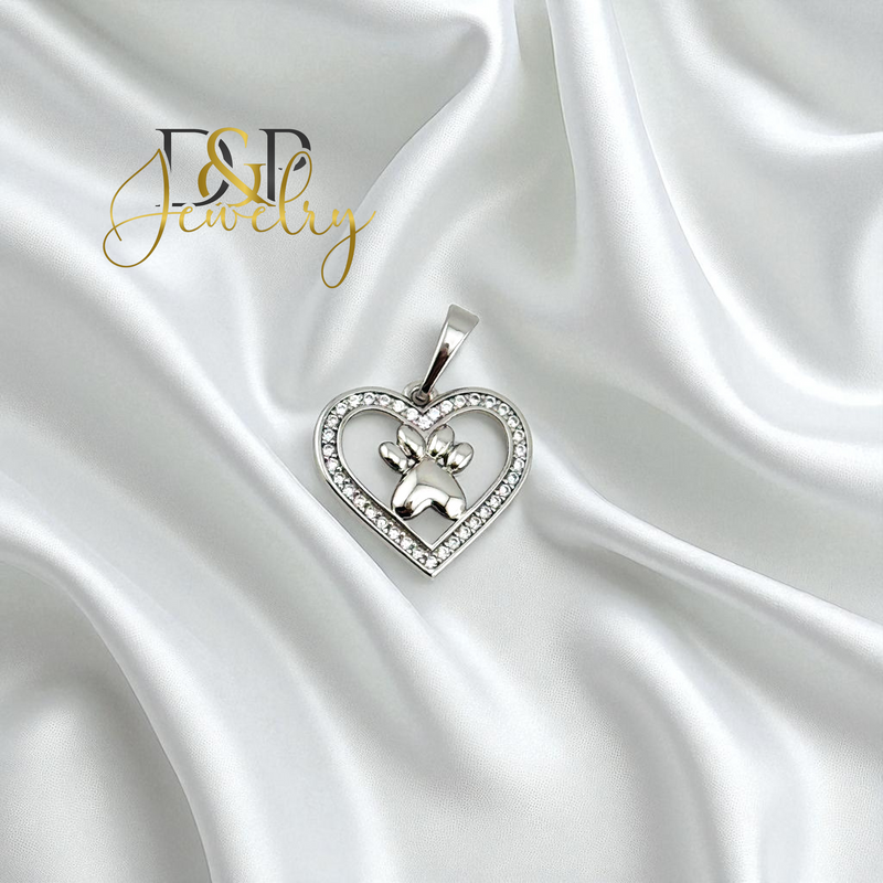 14K SILVER/HEART PENDANT P908