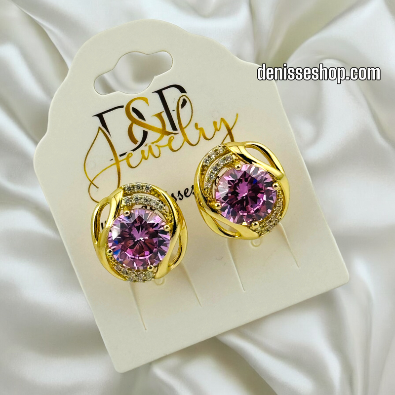 14K PINK EARRING E607