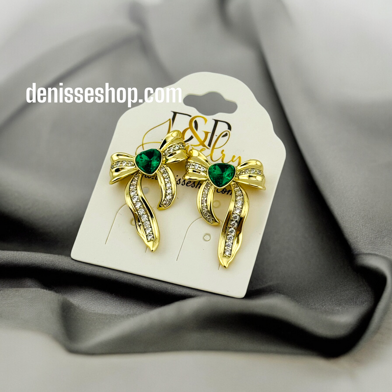 14K BOW EARRINGS COLORS E501