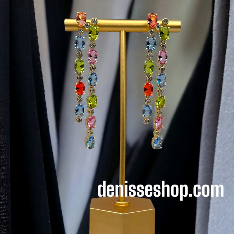 18k Colorful Stone Earrings E200