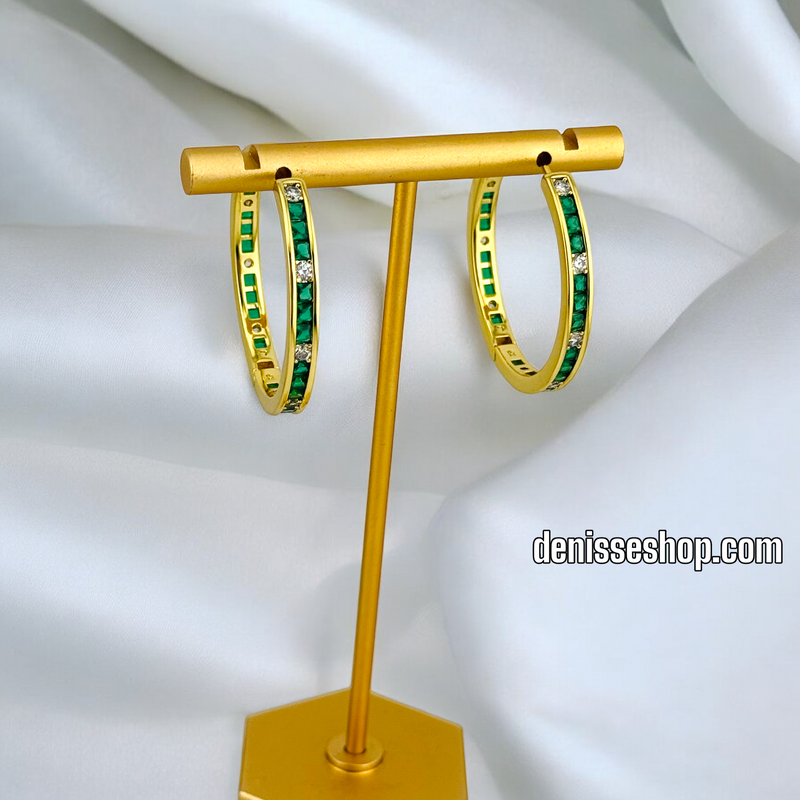 14K WOMAN/ COLORED HOOP EARRING HP557