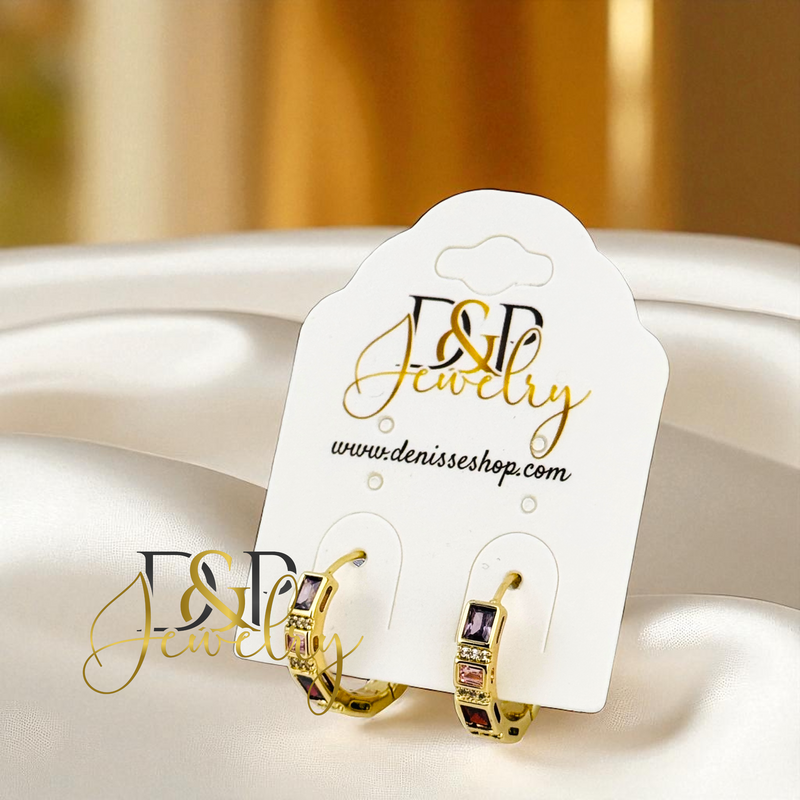 14K FASHION RED GREEN HOOP HP719