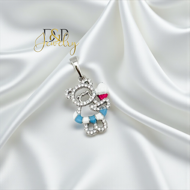 14K SILVER/BEAR/ICE CREAM PENDANT P922