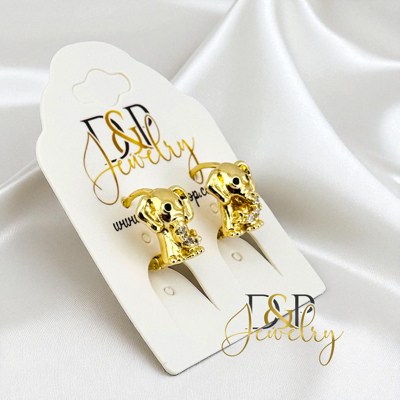 14K ELEPHANT HOOP EARRING HP756