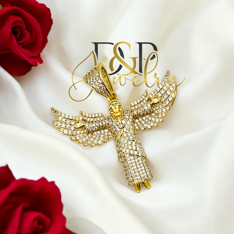 14K JESUS WINGS PENDANT P773