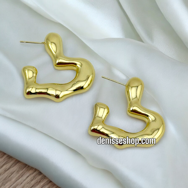 14K FASHION GOLD EARRING E595