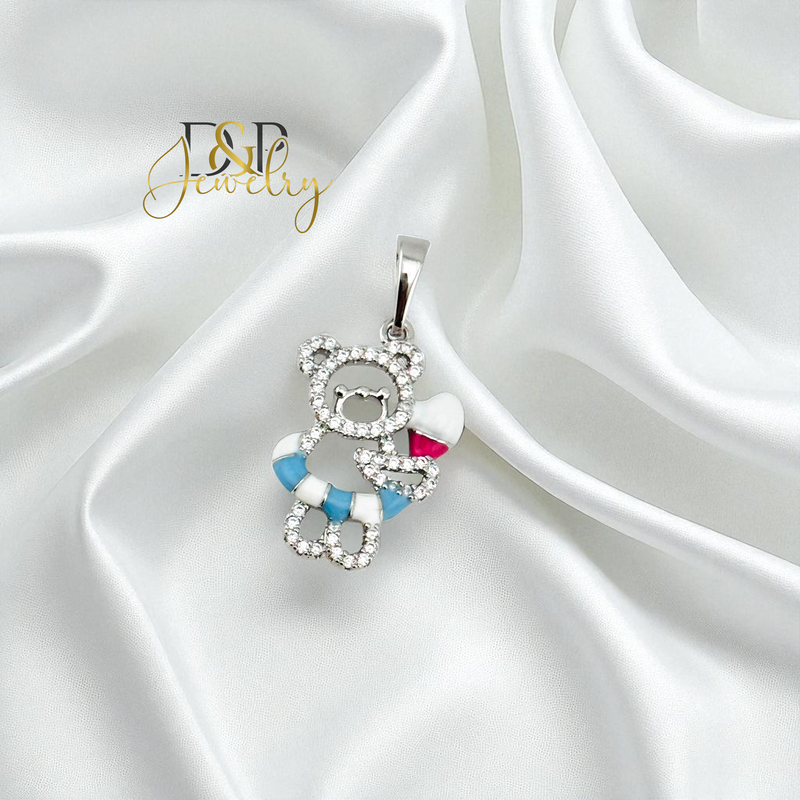 14K SILVER/BEAR/ICE CREAM PENDANT P922