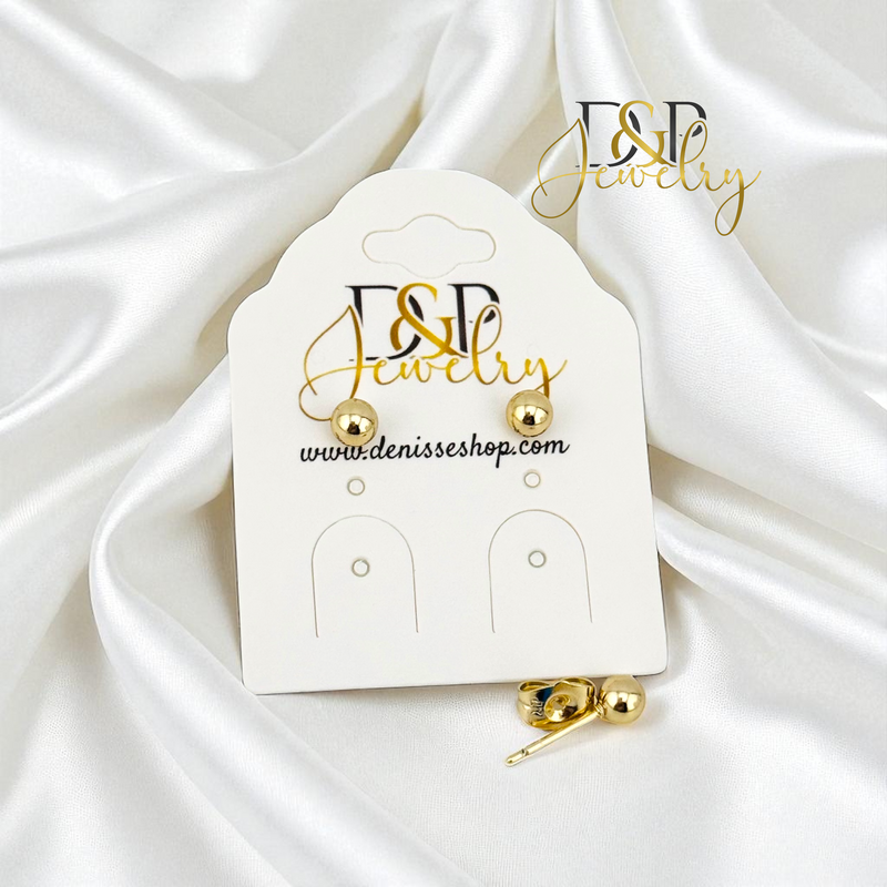 14K GOLD BALL EARRING E979