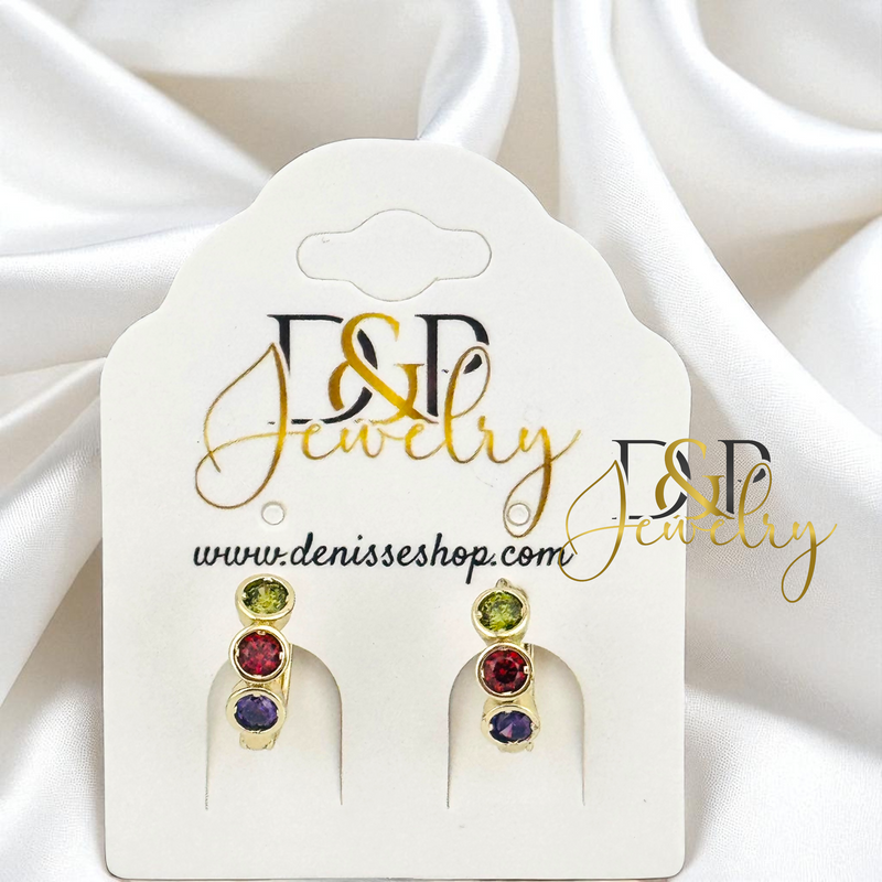 14K SMALL COLORFUL HOOP EARRING HP774