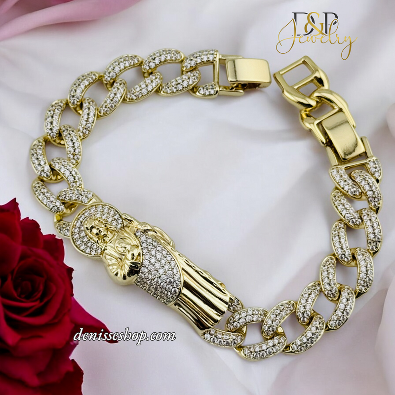 14K SAINT JUDE DIAMOND BRACELET BR653