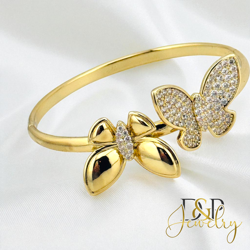 14K BUTTERFLY BANGLE BRACELET BR804