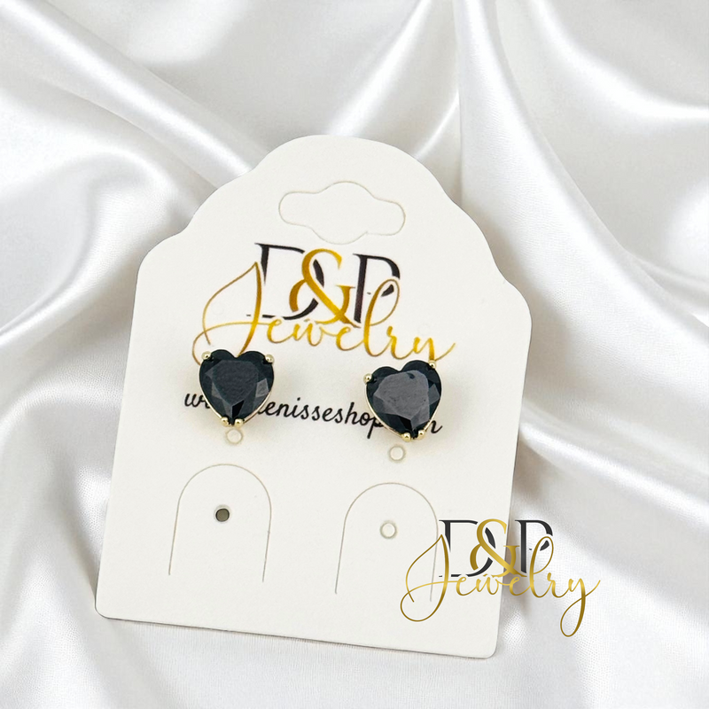 14K HEART EARRING E959