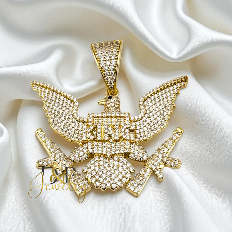 14K GOLD KING EAGLE MEN PENDANT P888