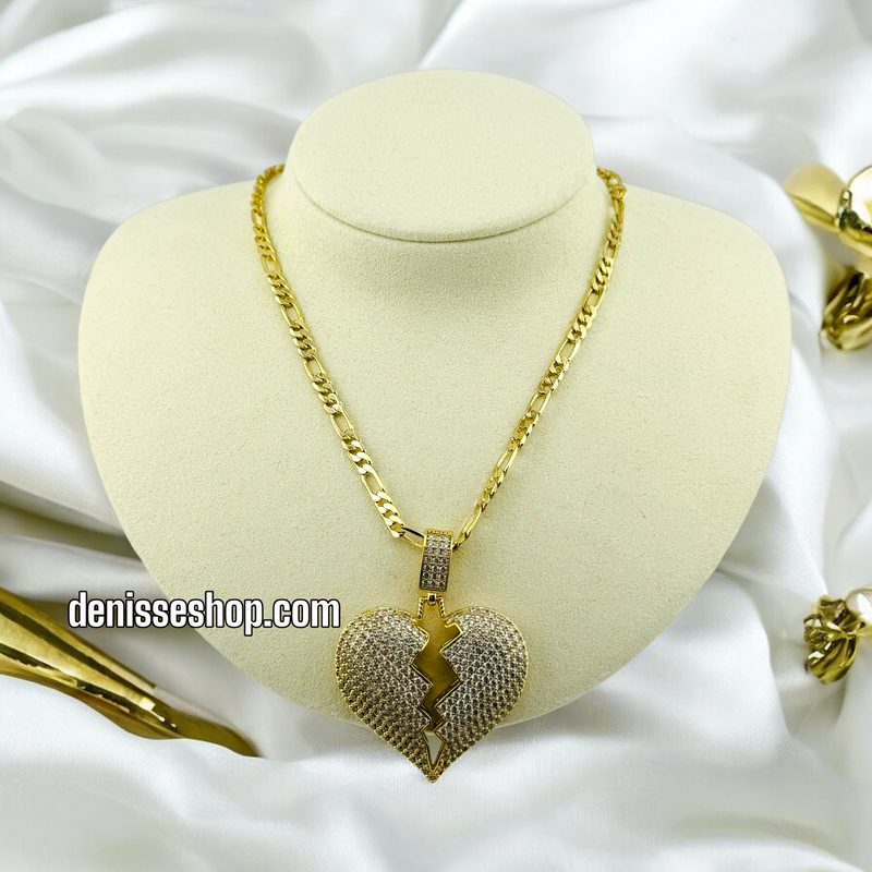 14K BROKEN HEART NECKLACE 20&