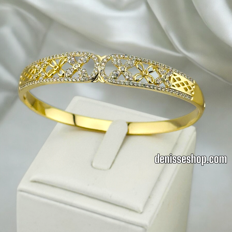 14K GOLD FLOWERS BRACELET BR631