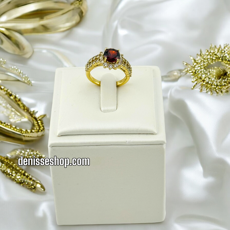 14K RED STONE RING RG213