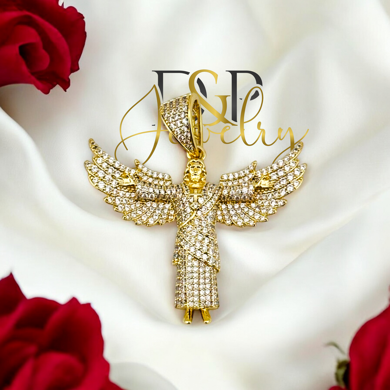 14K JESUS WINGS PENDANT P773