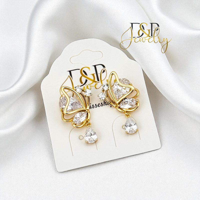 14K BUTTERFLY EARRINGS E972