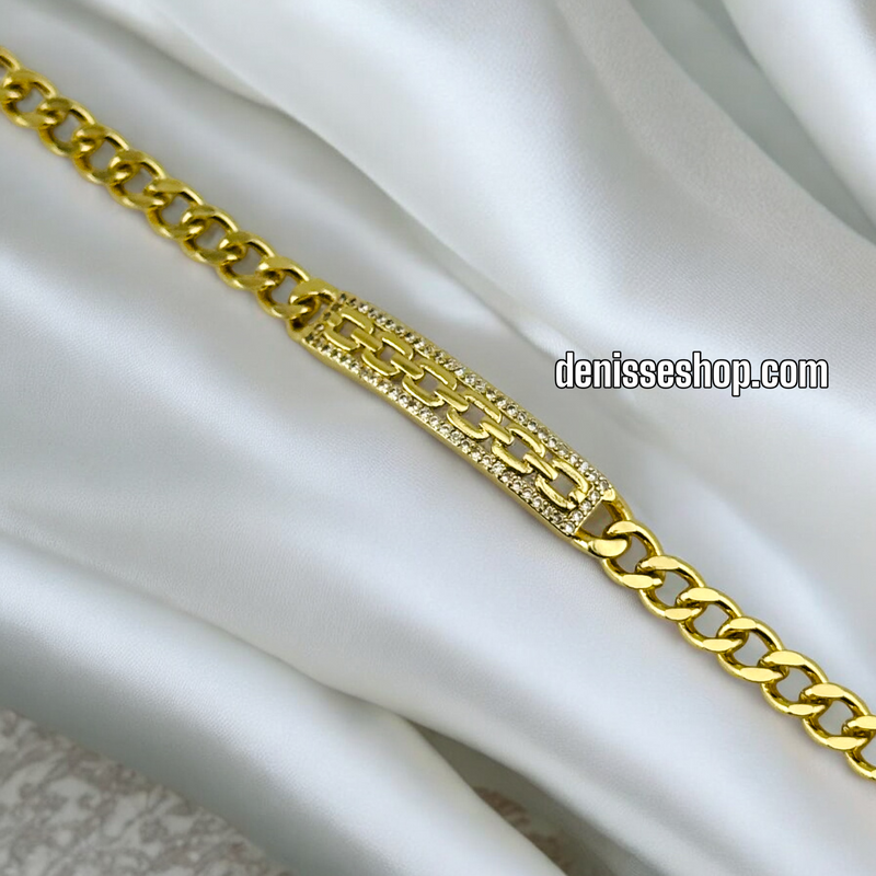 14K GOLD /PLATE WITH LINK BRACELET BR470