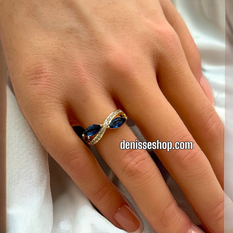 14K DARK BLUE RING RG124