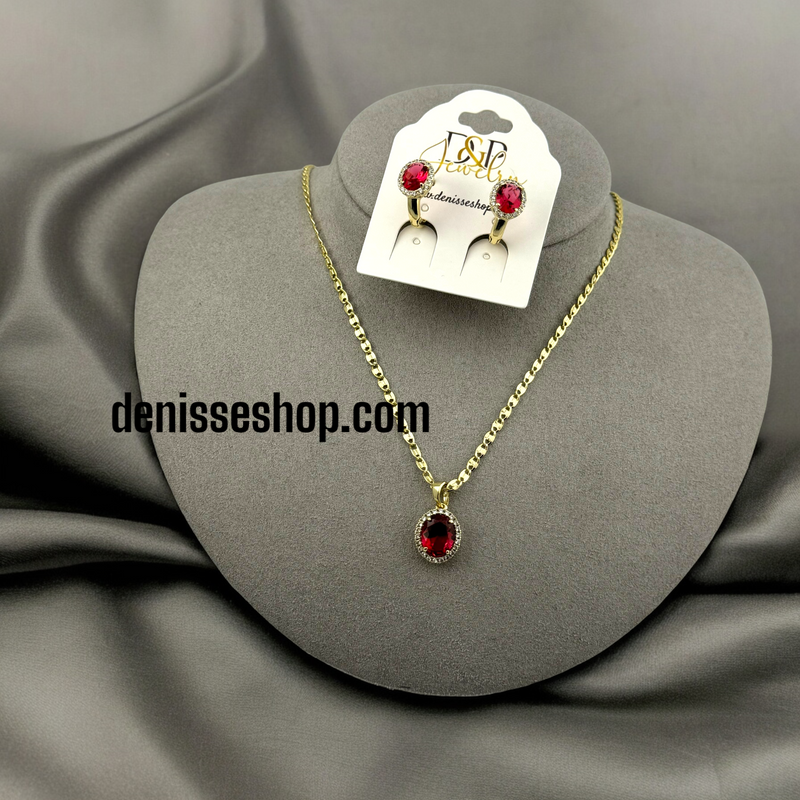 14K RED NECKLACE SET C20