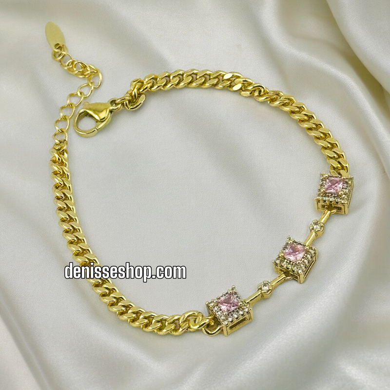 14K PINK STONE BRACELET BR421