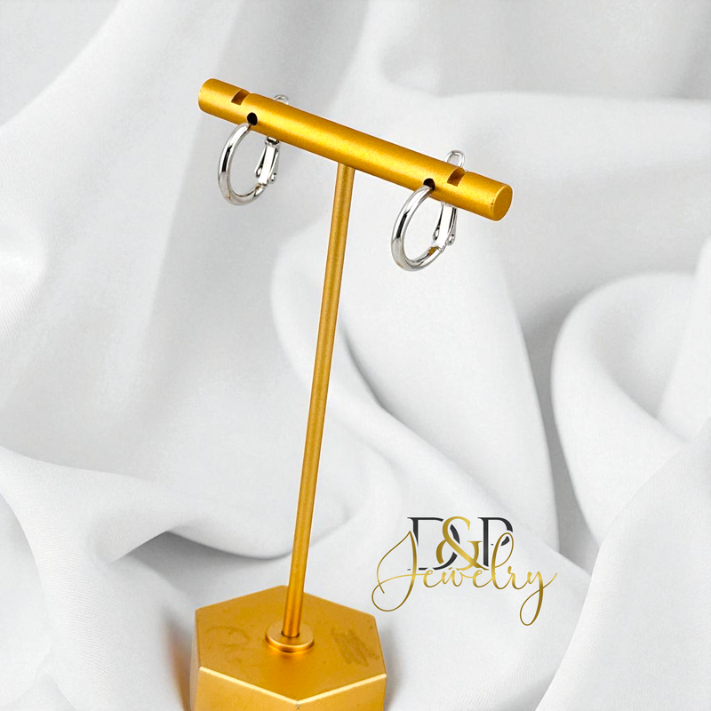 SILVER SMALL PLAIN HOOP EARRING HP837