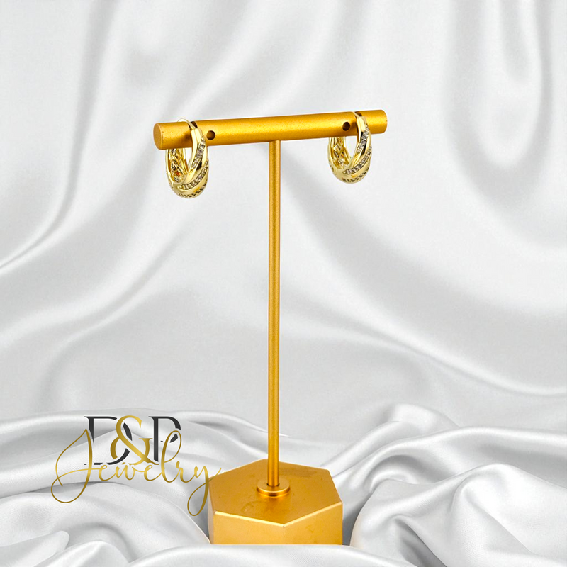 14K GOLD FASHION HOOP EARRING HP739