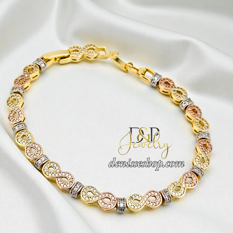 18K GOLD MULTICOLOR INFINITY BRACELET BR874
