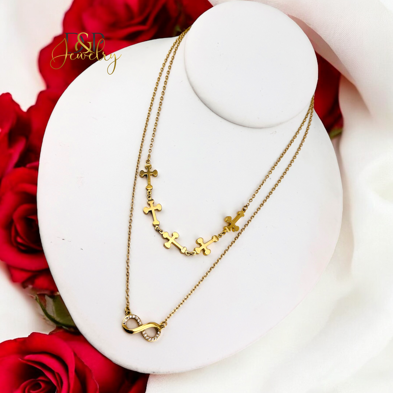 14K DOUBLE LAYER INFINITY NECKLACE N269
