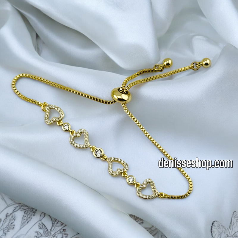 14K /WOMAN TINI HEART LINKS BRACELET BR584