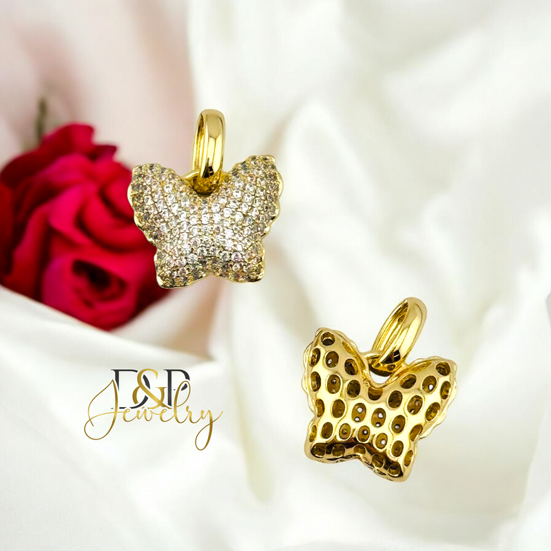 14K FAT BUTTERFLY PENDANT P823