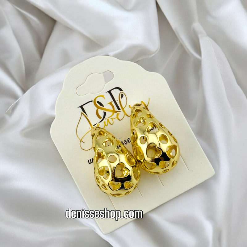 14K GOLD FASHION EARRING E658