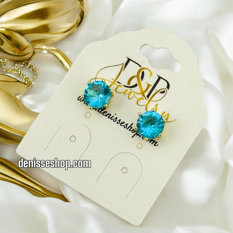 14K LIGHT BLUE EARRING E601