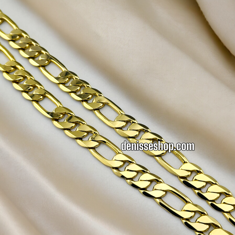 14K 8MM MEN / WOMEN FIGARO LINK CHAIN NECKLACE 22” CH035