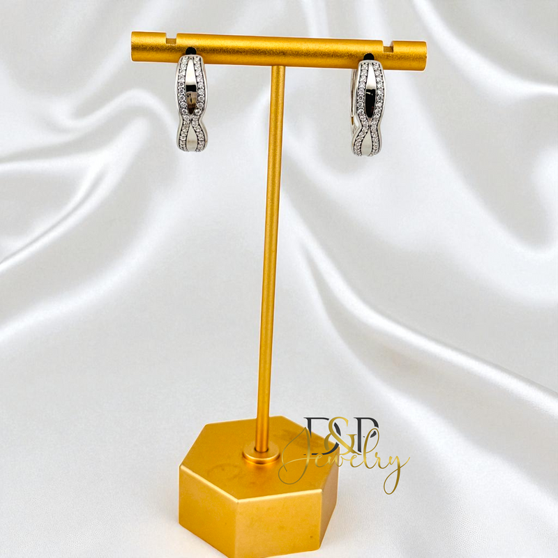 SILVER DESIGN HOOP EARRING HP833
