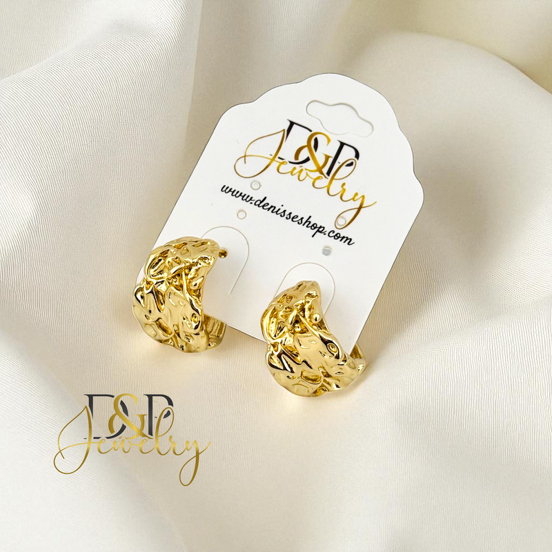 14K CHUNKY HALF HOOP EARRING HP859