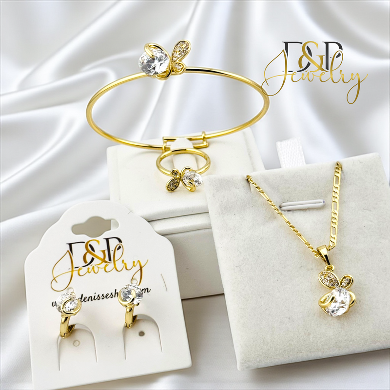 14K GIRL BUTTERFLY NECKLACE SET 5 PCS N271