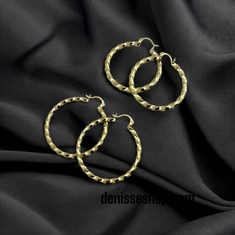 14K GOLD HOOPS HP380