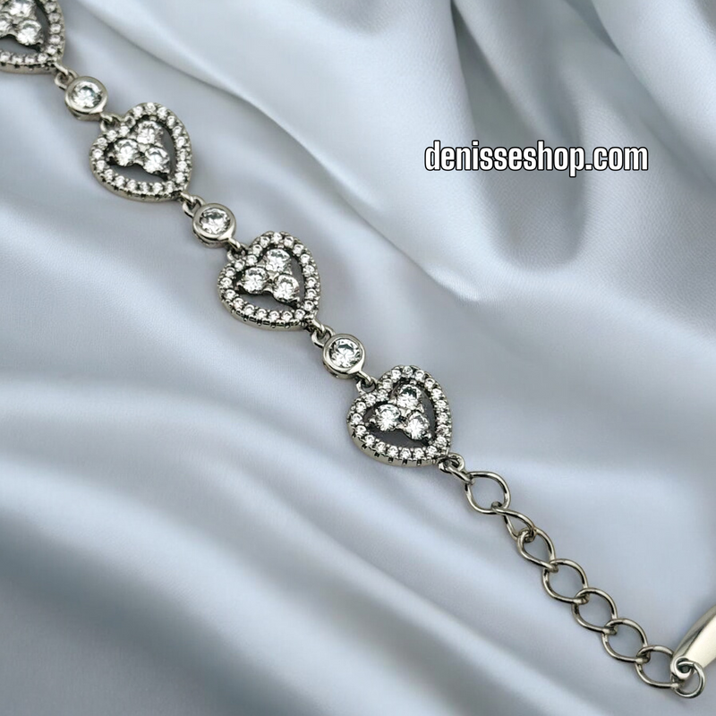 14K WOMEN HEART SILVER  BRACELET BR605