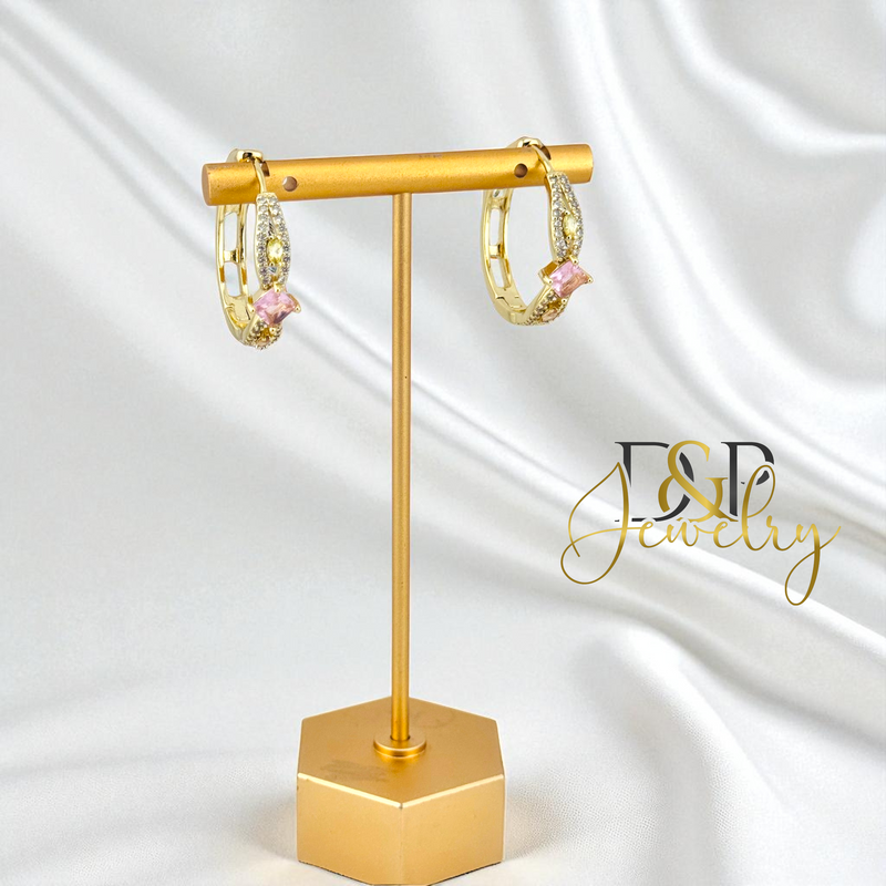 14K PINK HOOP EARRING HP770