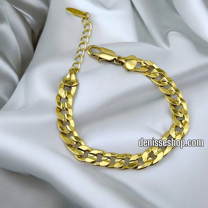 14K /WOMAN PLAIN GOLD SPLIT LINK BRACELET BR590