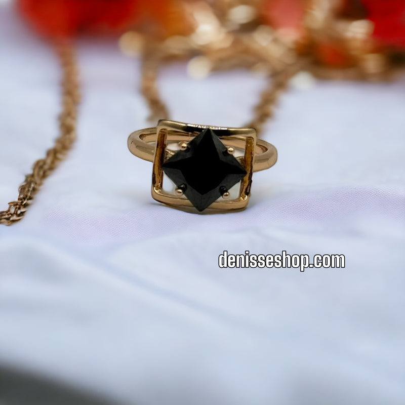 18K Black Stone Ring