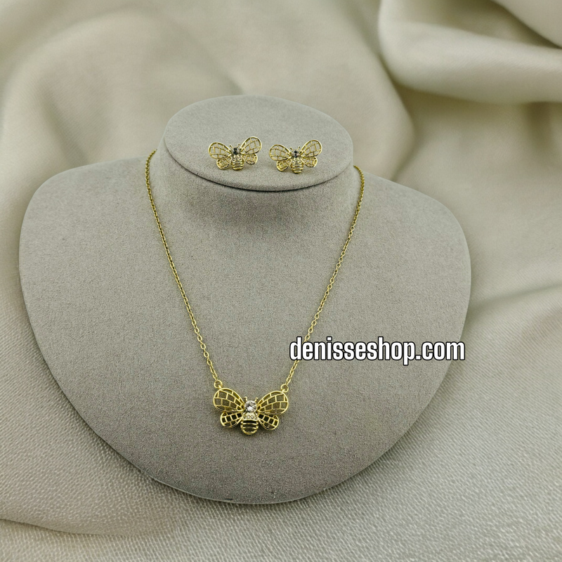 14K BEE NECKLACE SET 18&