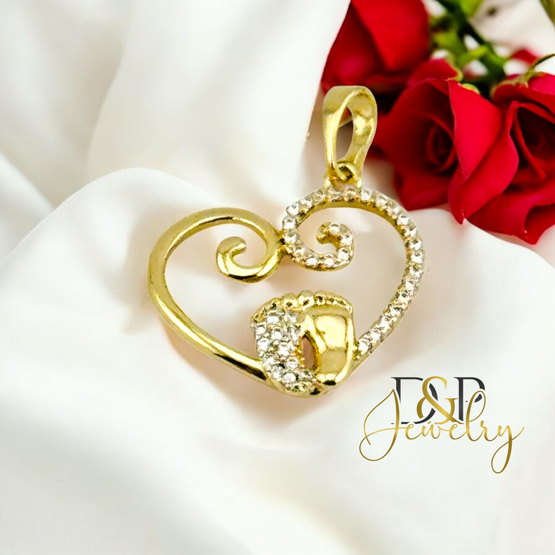 14K HEART PENDANT P843