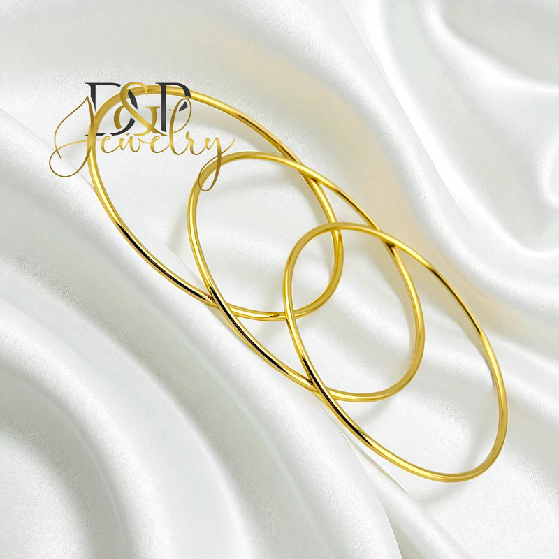 14K GOLD/BANGLE TRIPLE SET BRACELET BR808