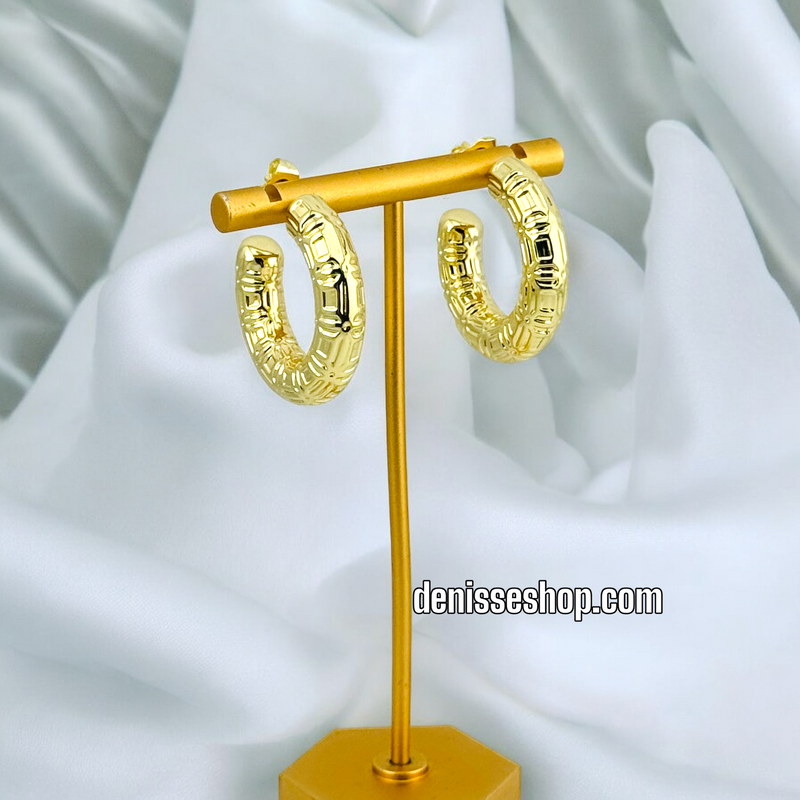 14K FASHION GOLD EARRING E594