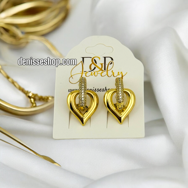 14K GOLD AND WHITE STONE EARRING E660